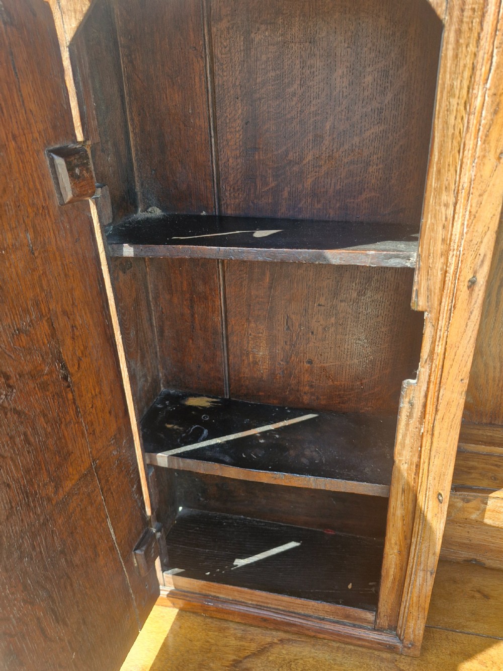 Oak and inlaid 2 part dresser.  View V