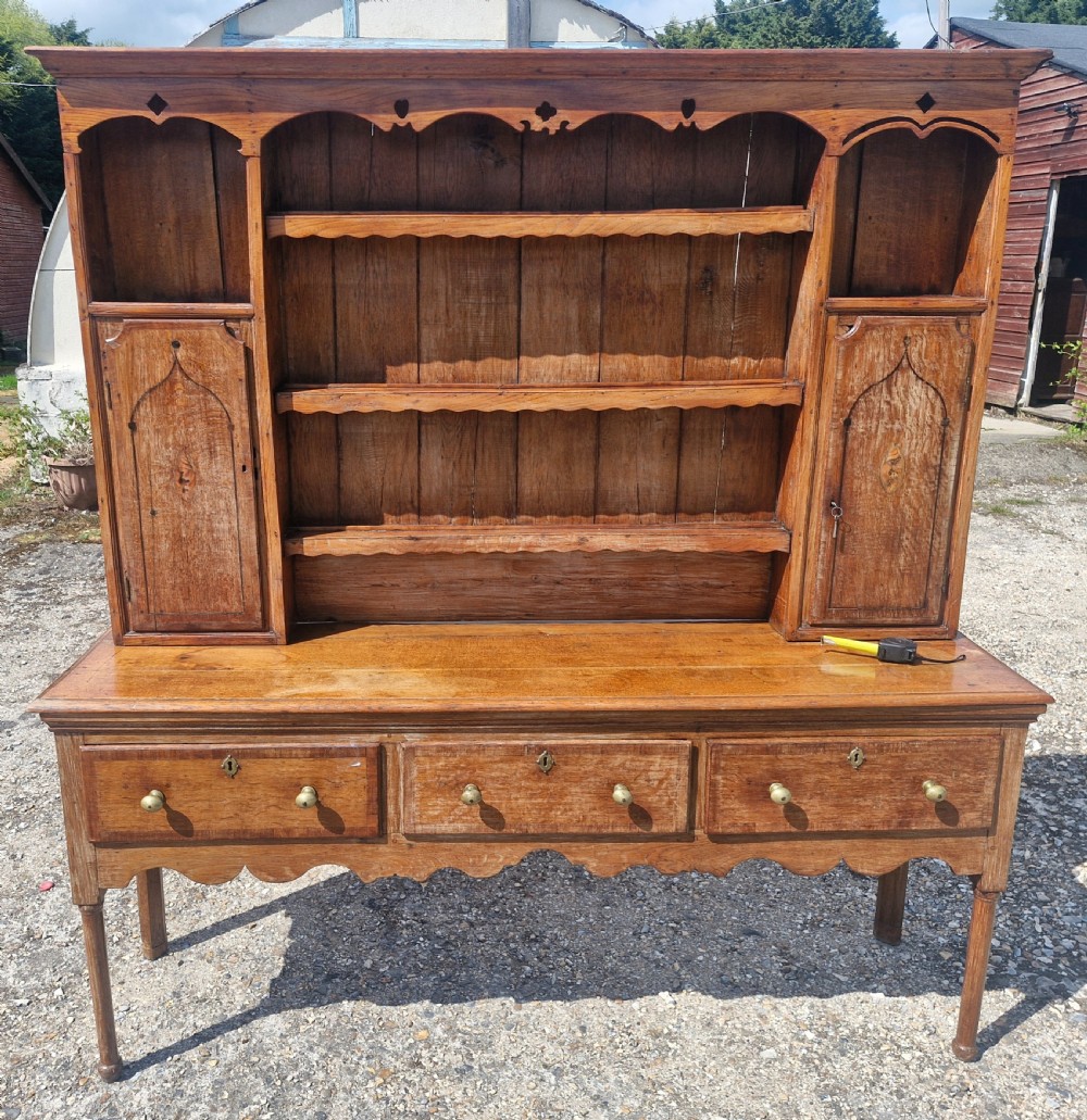 Oak and inlaid 2 part dresser.  View XIV
