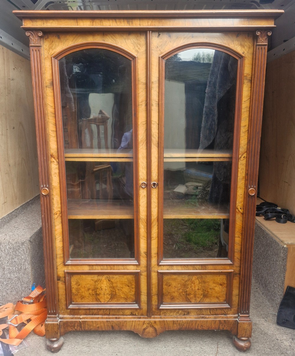 Late 19th century walnut 2 door cabinet  View II