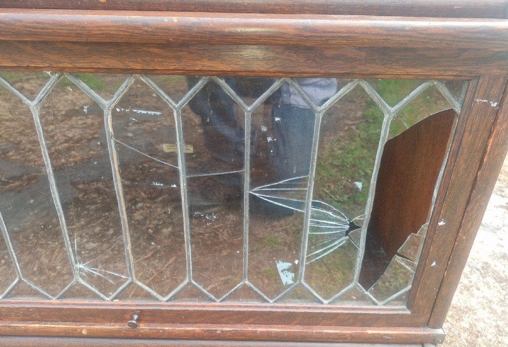 Walnut and Yewwood pedestal writing desk.  View VIII