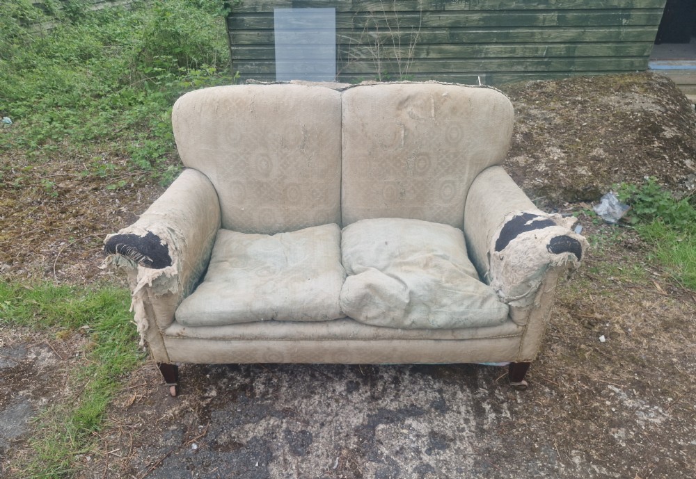 Small Edwardian Howard style cottage sofa. View V
