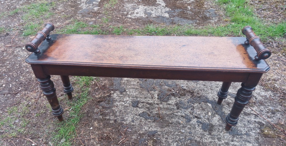 Victorian walnut hall bench.  View V
