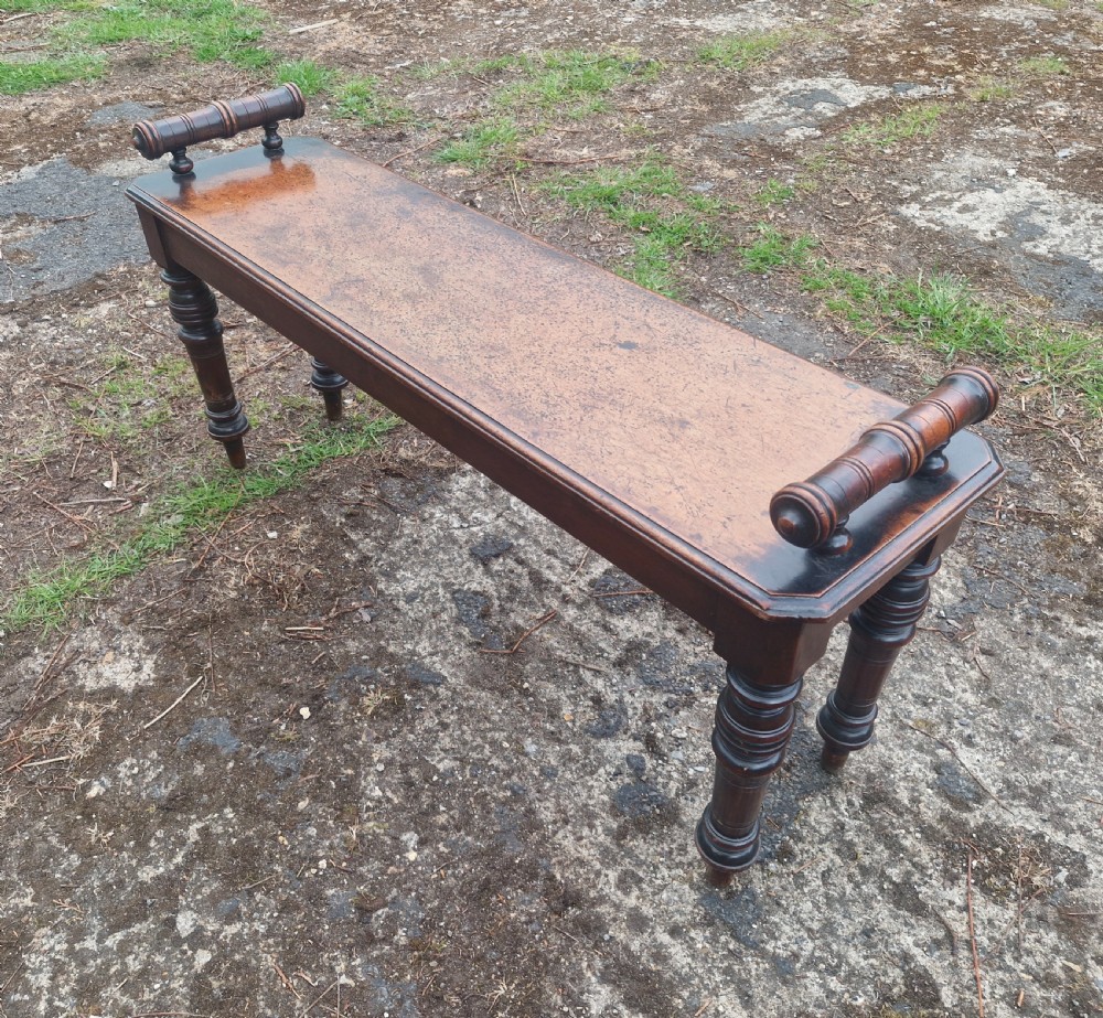 Victorian walnut hall bench.  View VI
