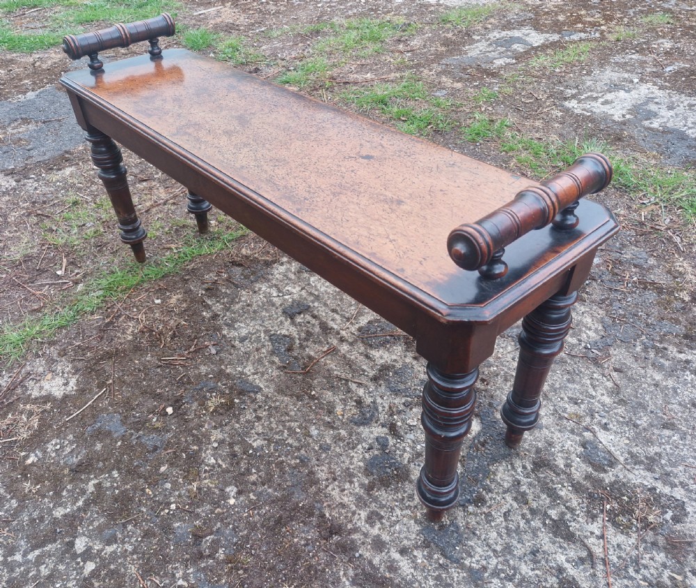 Victorian walnut hall bench.  View VII