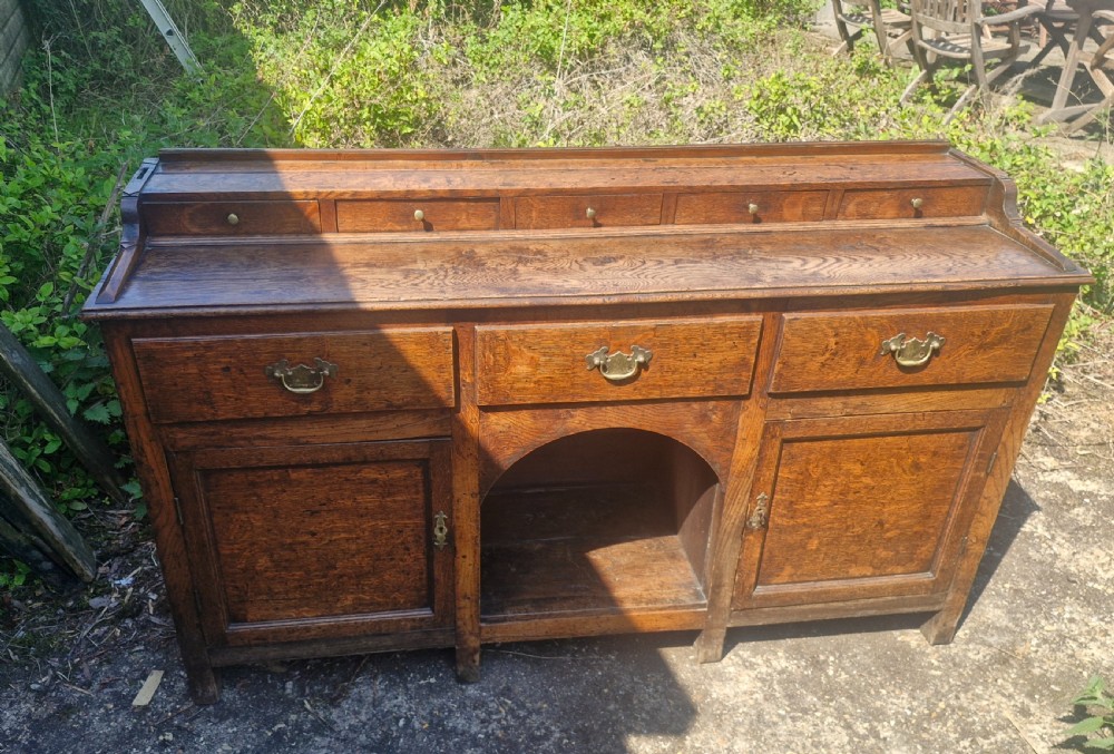 Late Georgian oak dog kennel dresser.  View III