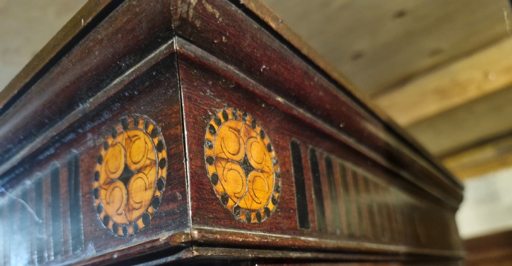 Late Georgian inlaid mahogany 2 part display cabinet  View VII