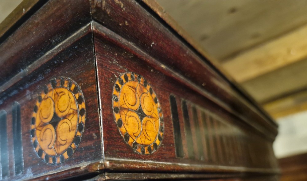 Late Georgian inlaid mahogany 2 part display cabinet  View VIII