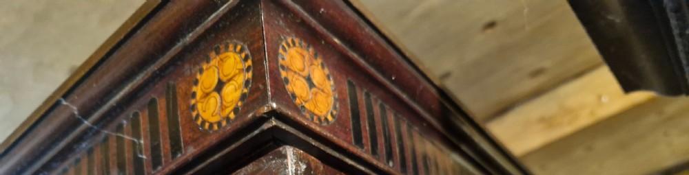 Late Georgian inlaid mahogany 2 part display cabinet  View IX