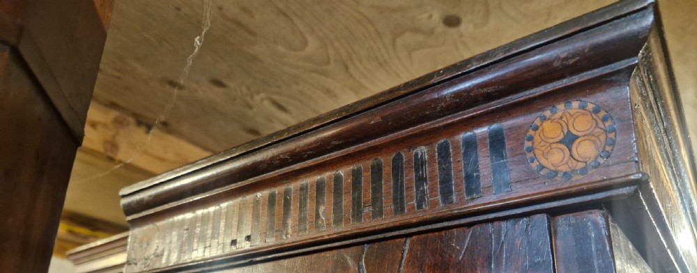 Late Georgian inlaid mahogany 2 part display cabinet  View X
