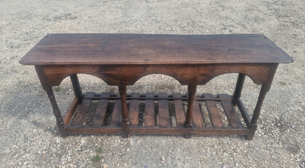 18th century vernacular oak serving table.