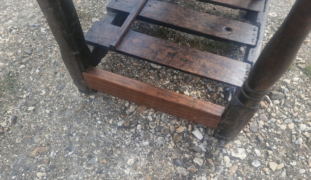 18th century vernacular oak serving table. View XXII