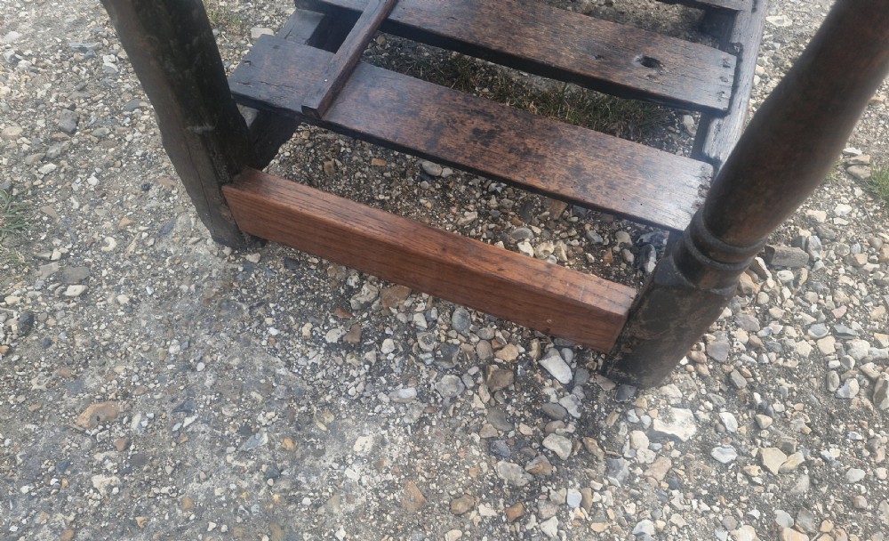 18th century vernacular oak serving table. View XXIII