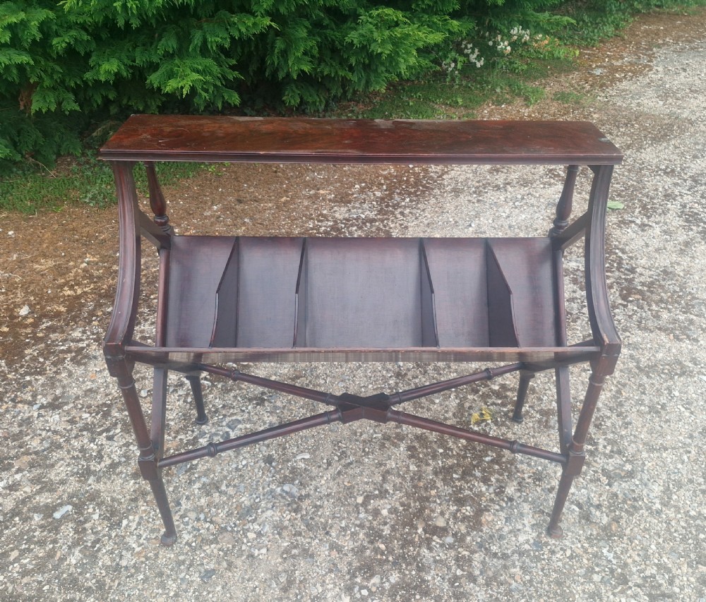 Edwardian mahogany book trough table.