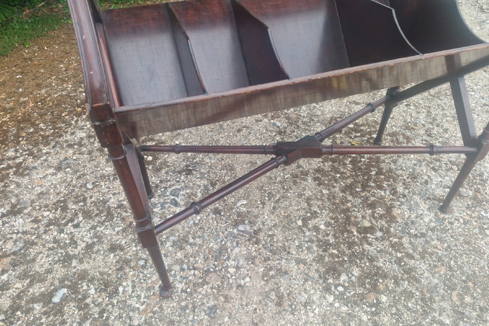 Edwardian mahogany book trough table. View IV
