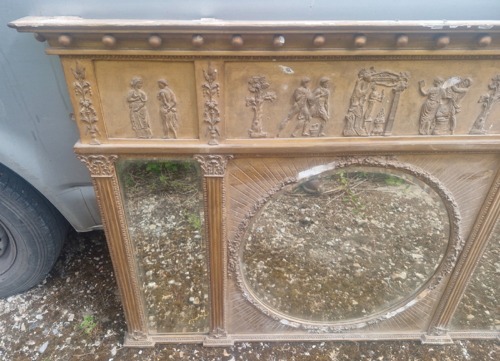 19th century gilded overmantel mirror.  View IV