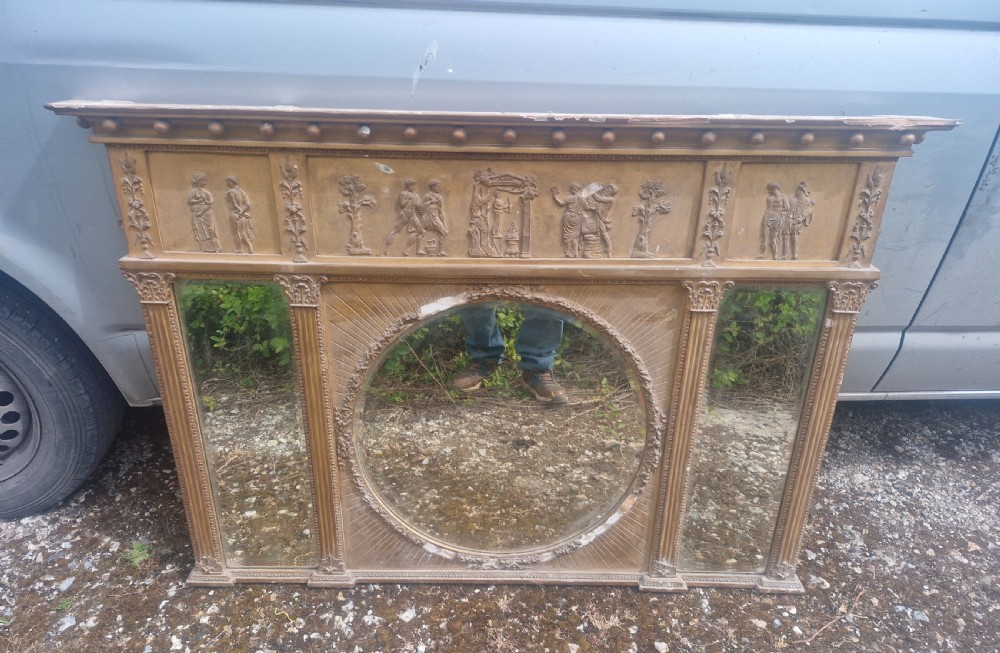 19th century gilded overmantel mirror.  View V