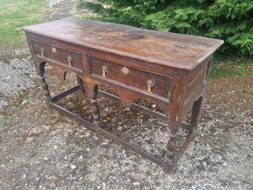 Georgian oak 2 drawer dresser base. 