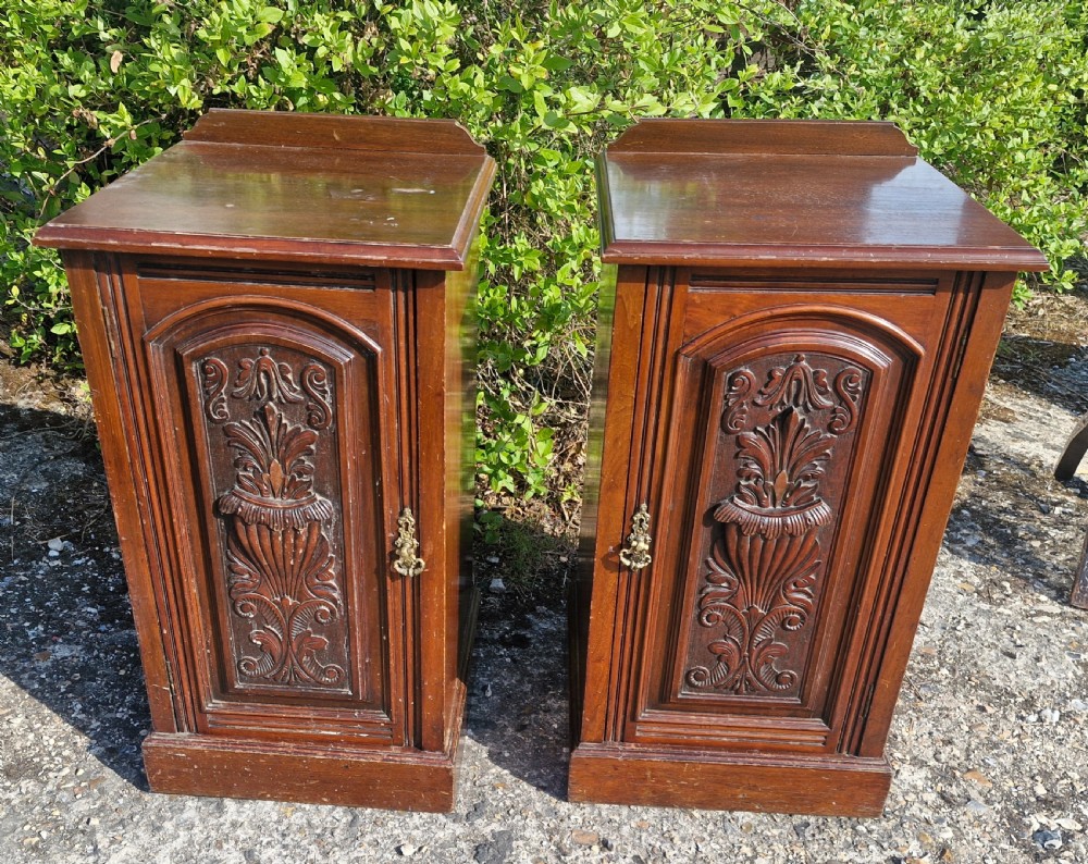 Pair of Late Victorian bedside cabinets. 