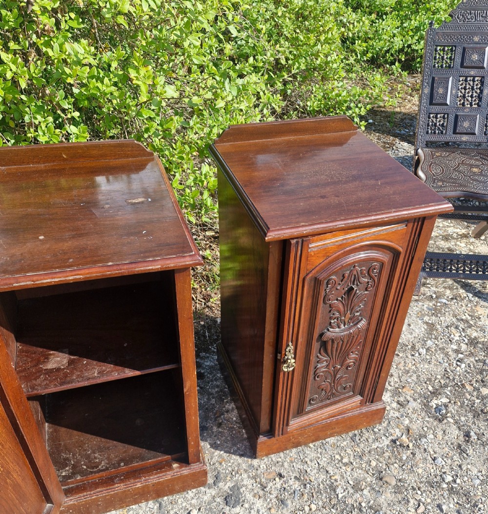 Pair of Late Victorian bedside cabinets.  View IV