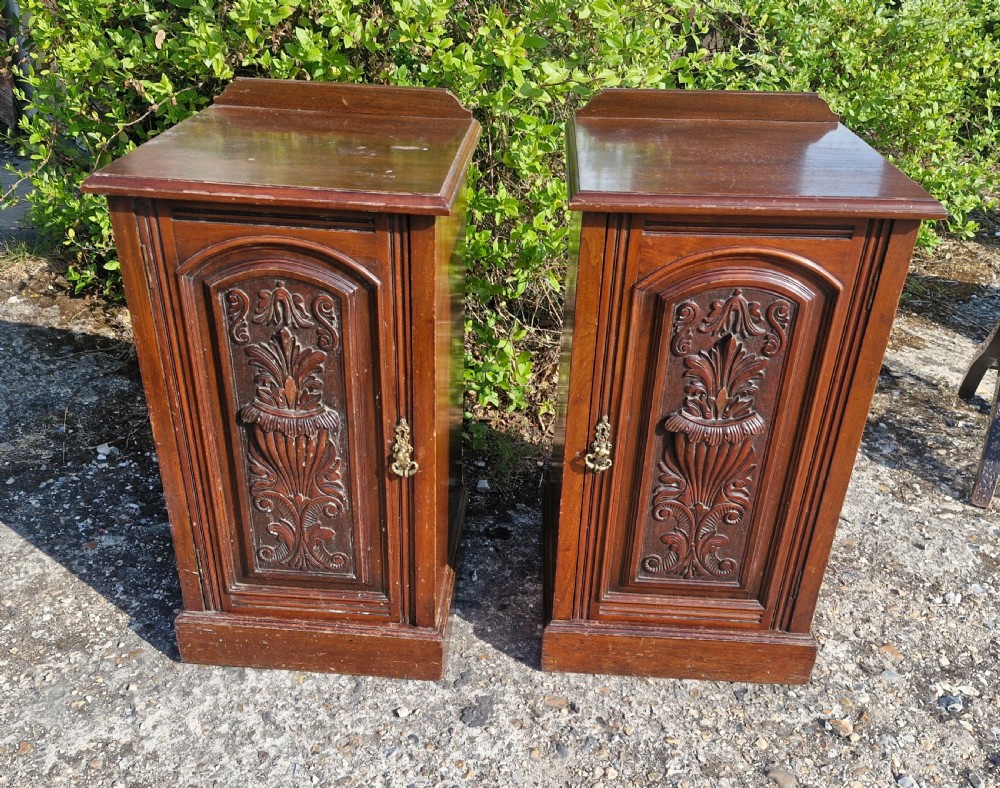 Pair of Late Victorian bedside cabinets.  View V