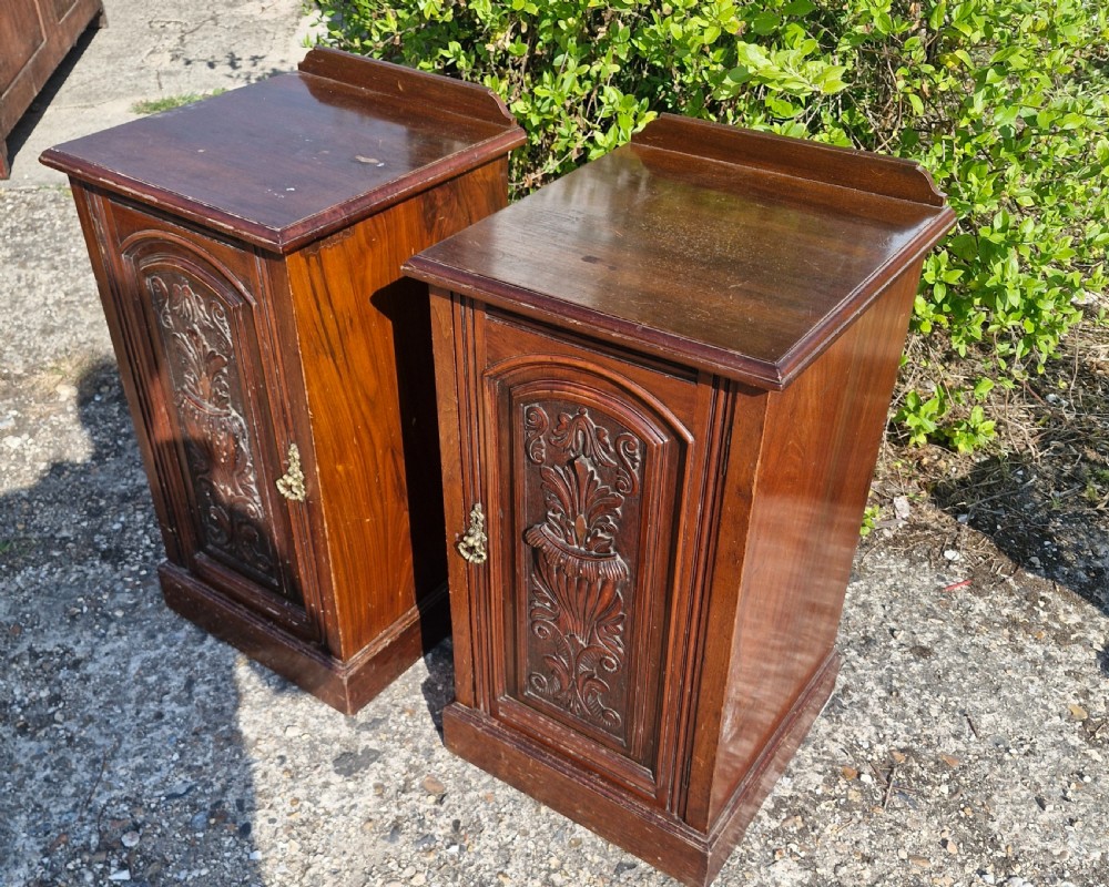 Pair of Late Victorian bedside cabinets.  View VII