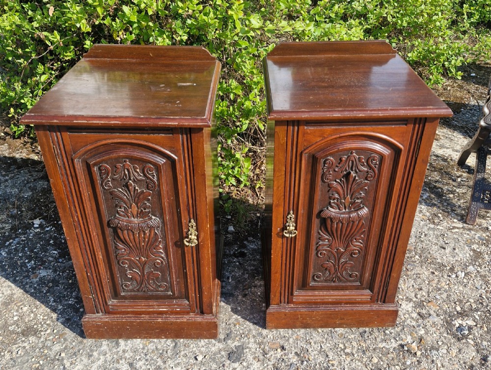 Pair of Late Victorian bedside cabinets.  View VIII