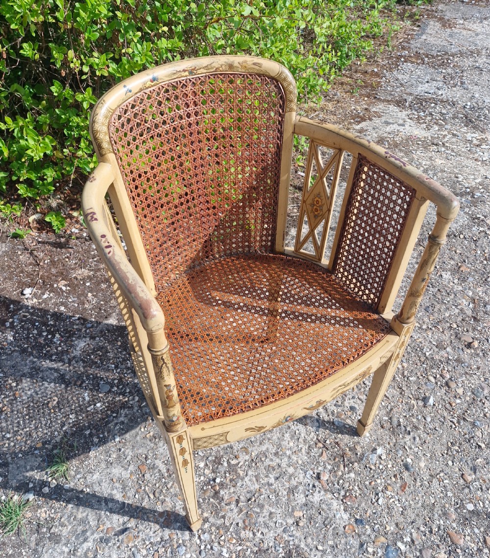 Chinoiserie caned armchair.  View IV