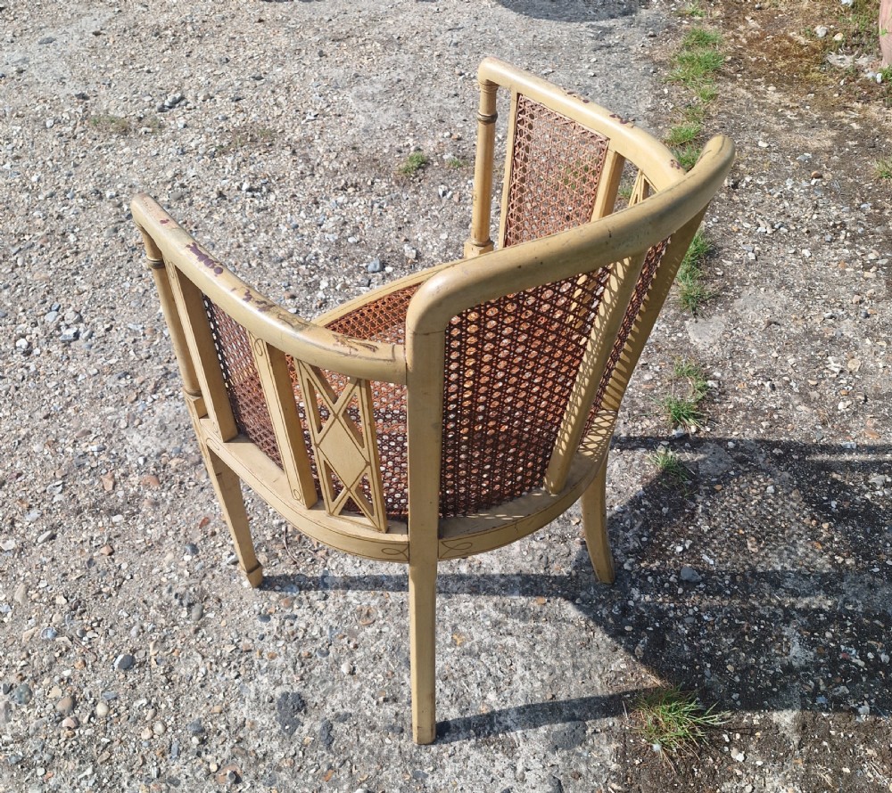 Chinoiserie caned armchair.  View V