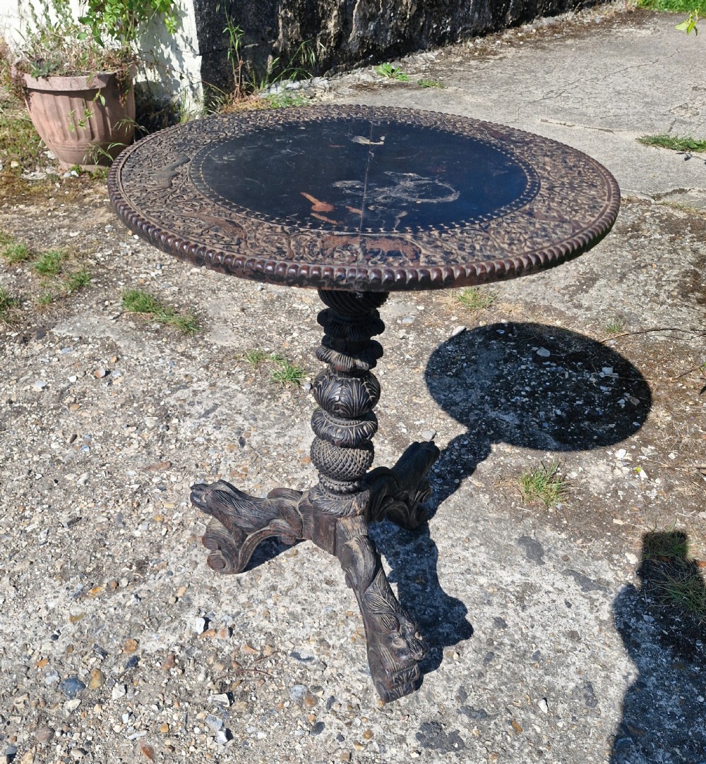 19th century Anglo Indian occasional table.  View V