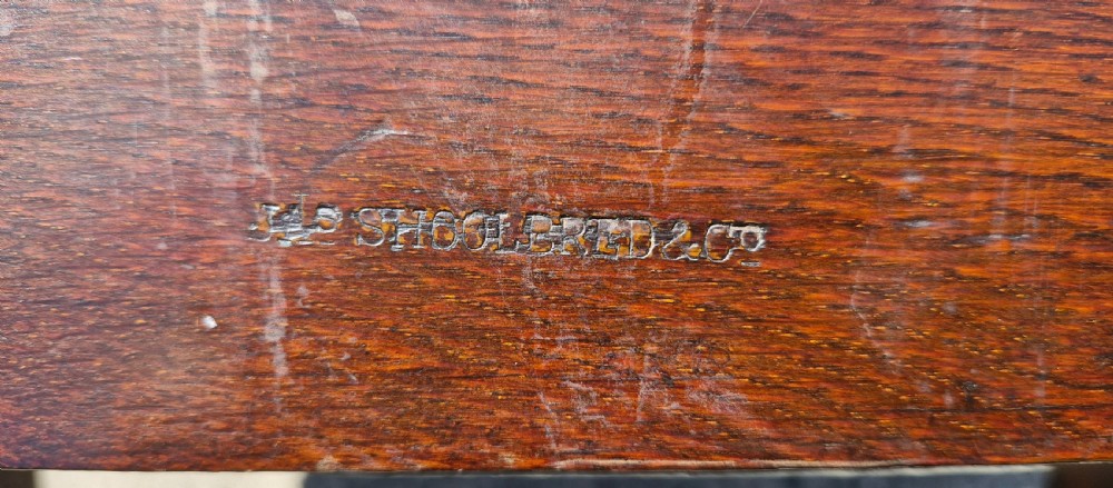 Oak Shoolbred & Co hall seat. View VI