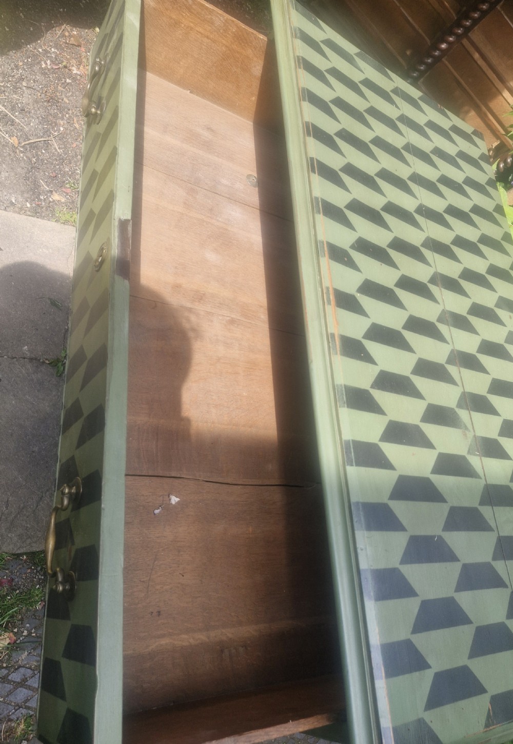 Antique painted chest of 3 drawers.  View III