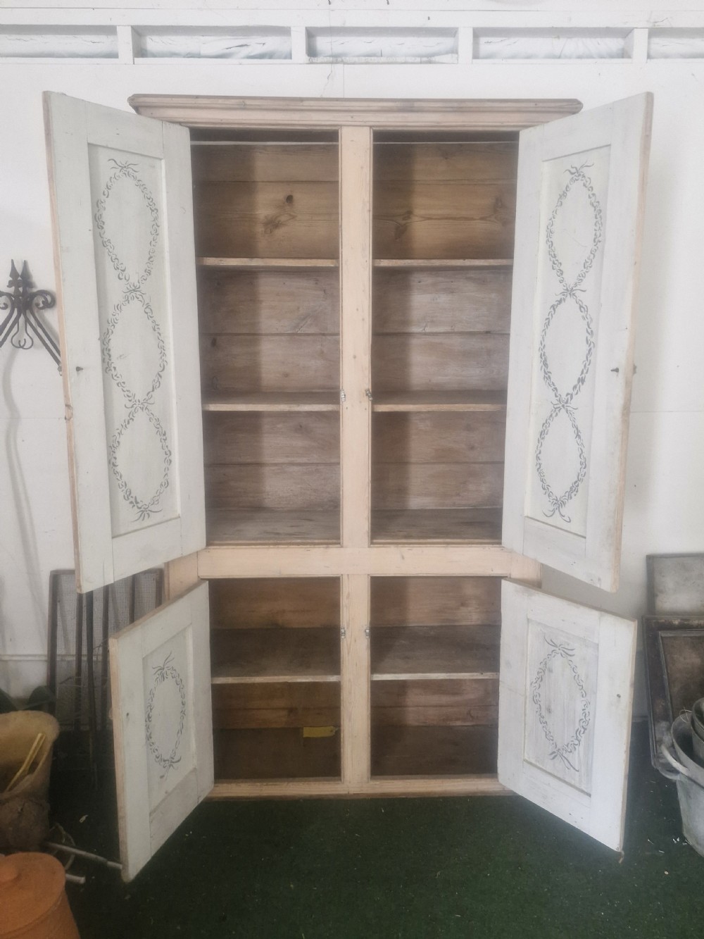 19th Swedish pine housekeepers cupboard.  View II