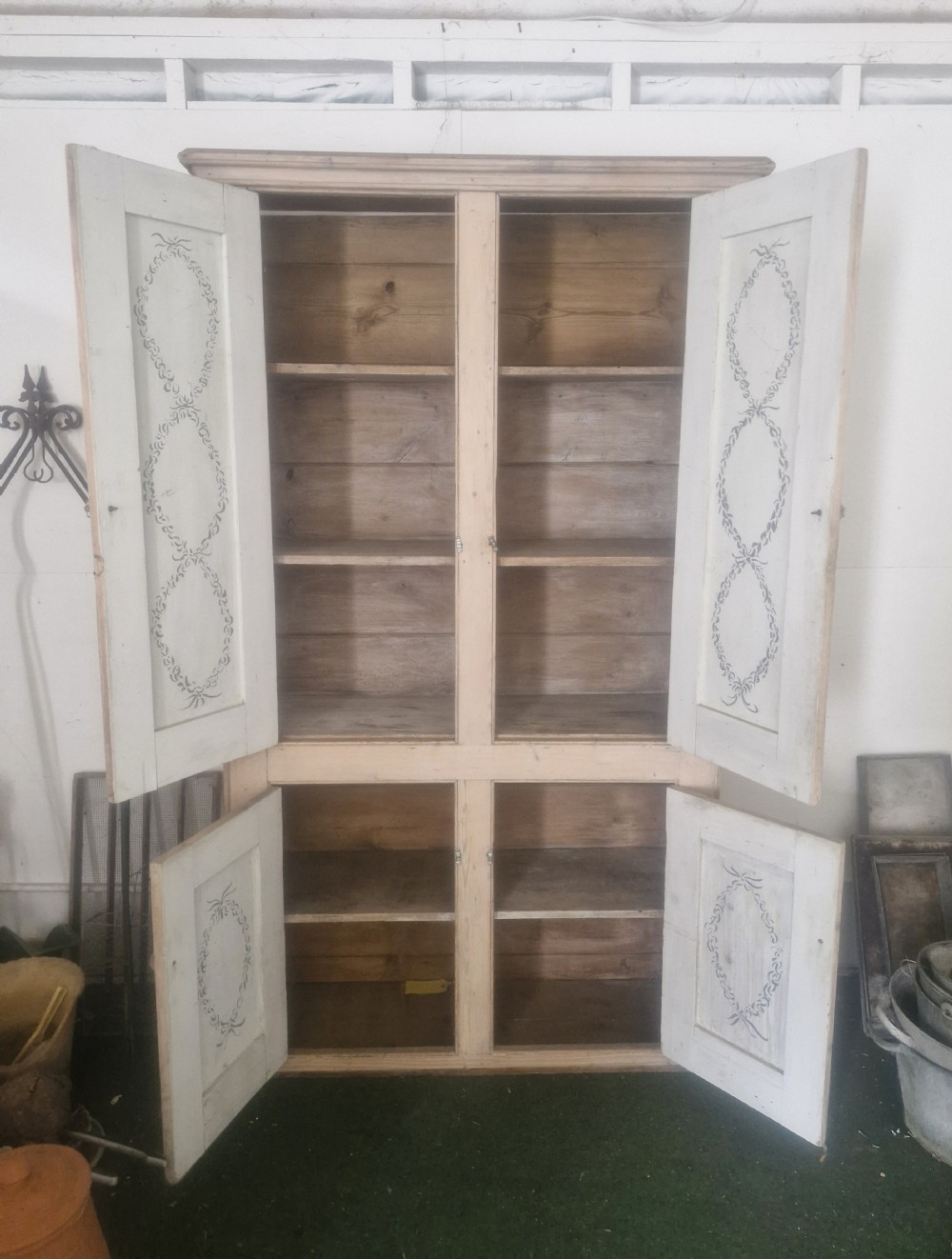 19th Swedish pine housekeepers cupboard.  View IV