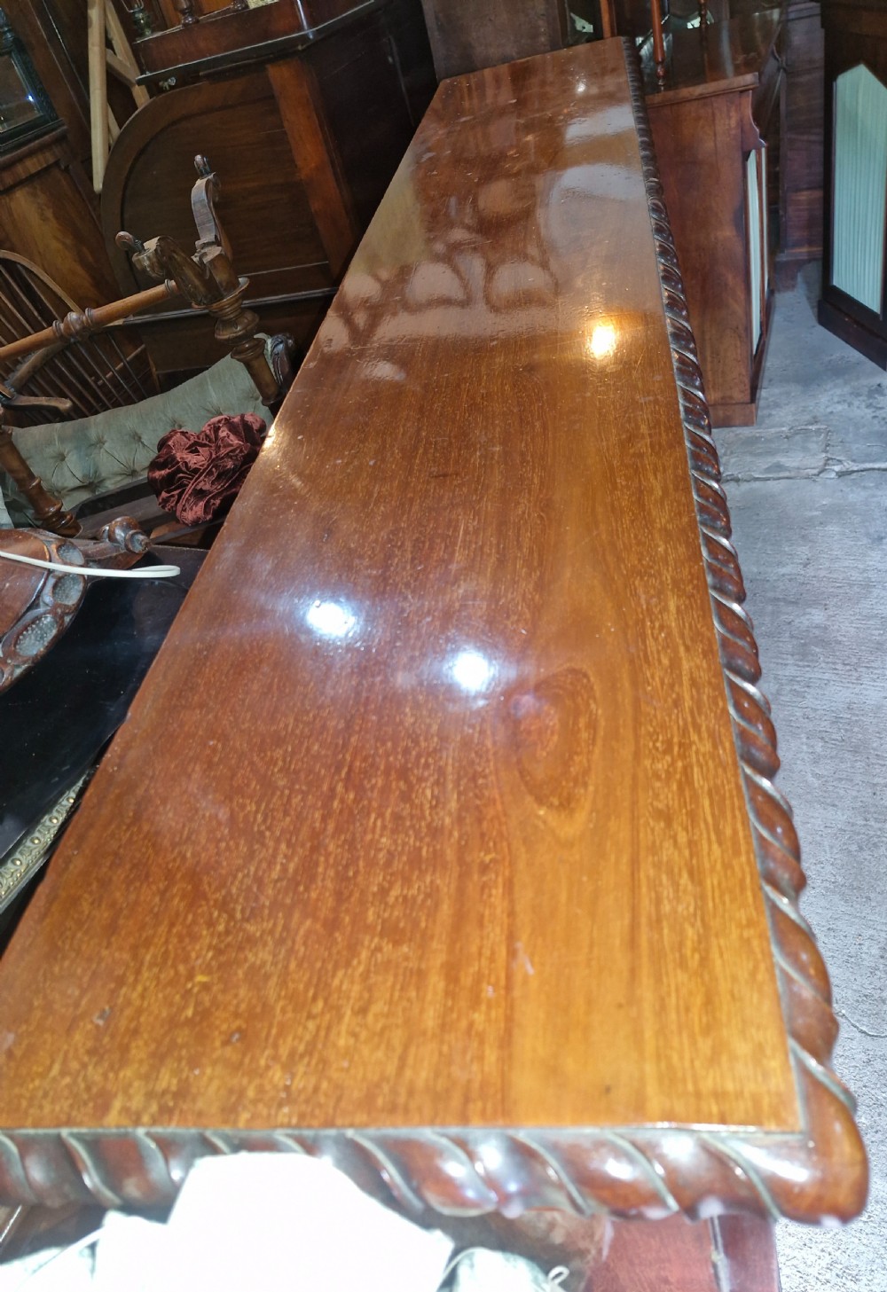 Edwardian mahogany 4 door bookcase cabinet.  View VIII
