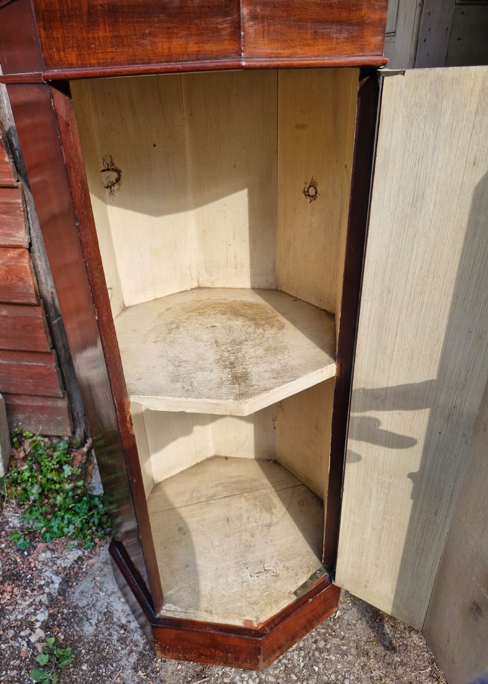 Larger than normal octagonal pedestal pot cupboard.  View III