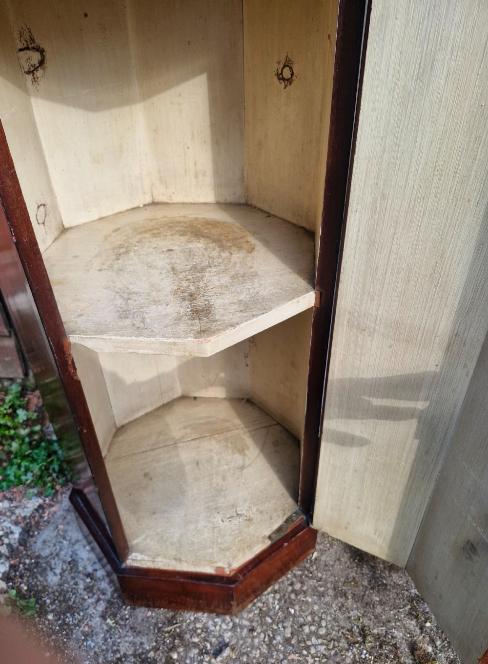 Larger than normal octagonal pedestal pot cupboard.  View IV