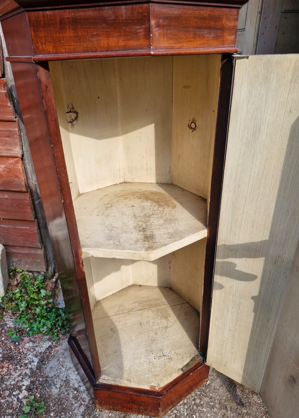 Larger than normal octagonal pedestal pot cupboard.  View VI