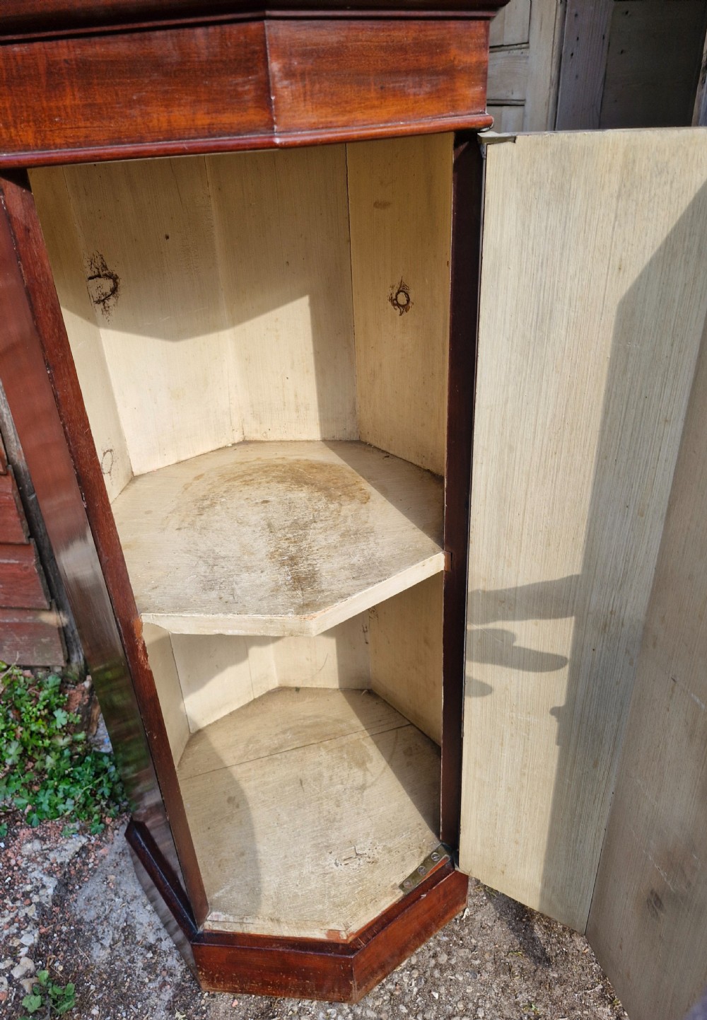 Larger than normal octagonal pedestal pot cupboard.  View VII