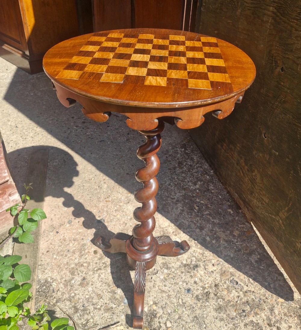 Mid 19th mahogany pedestal games table.  View IV