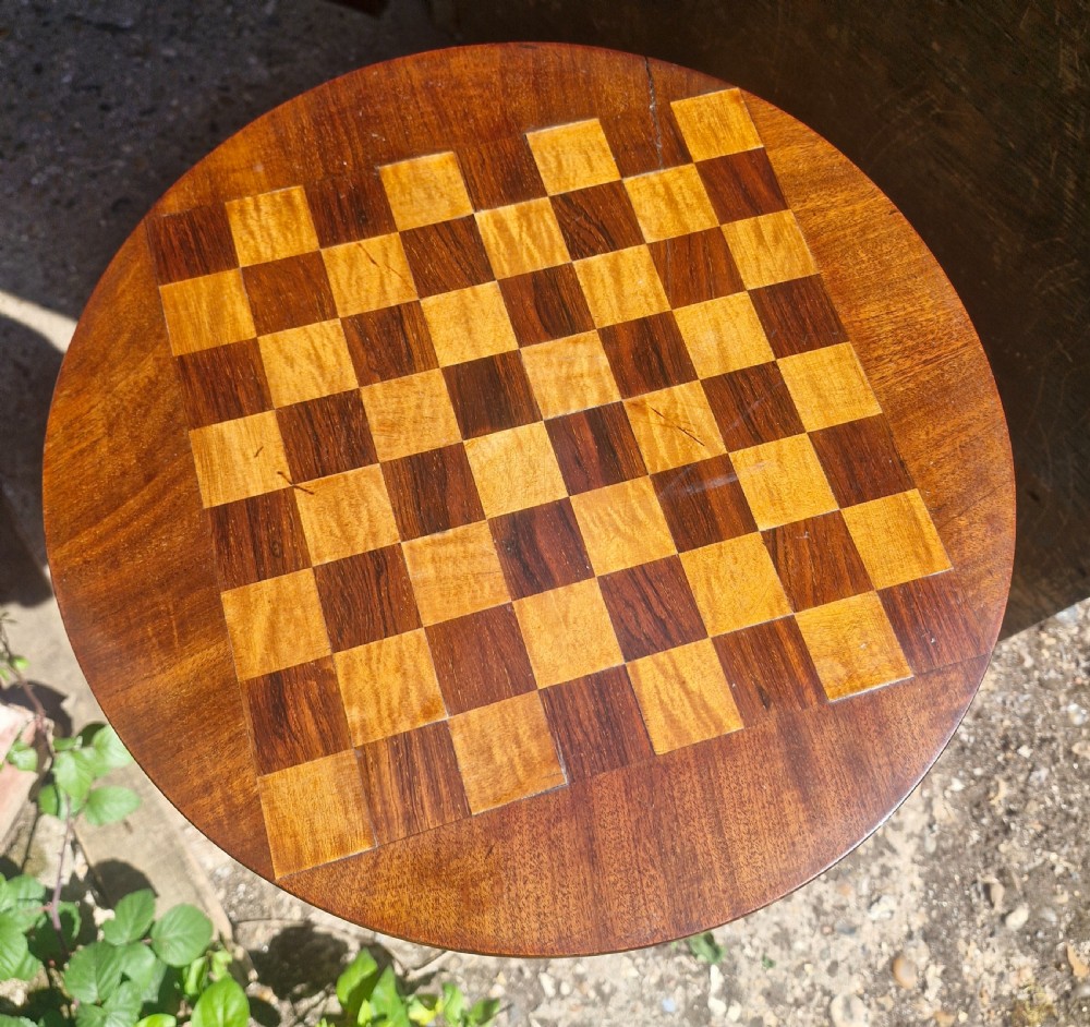 Mid 19th mahogany pedestal games table.  View X