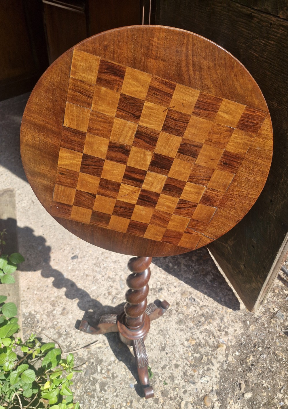 Mid 19th mahogany pedestal games table.  View XIV