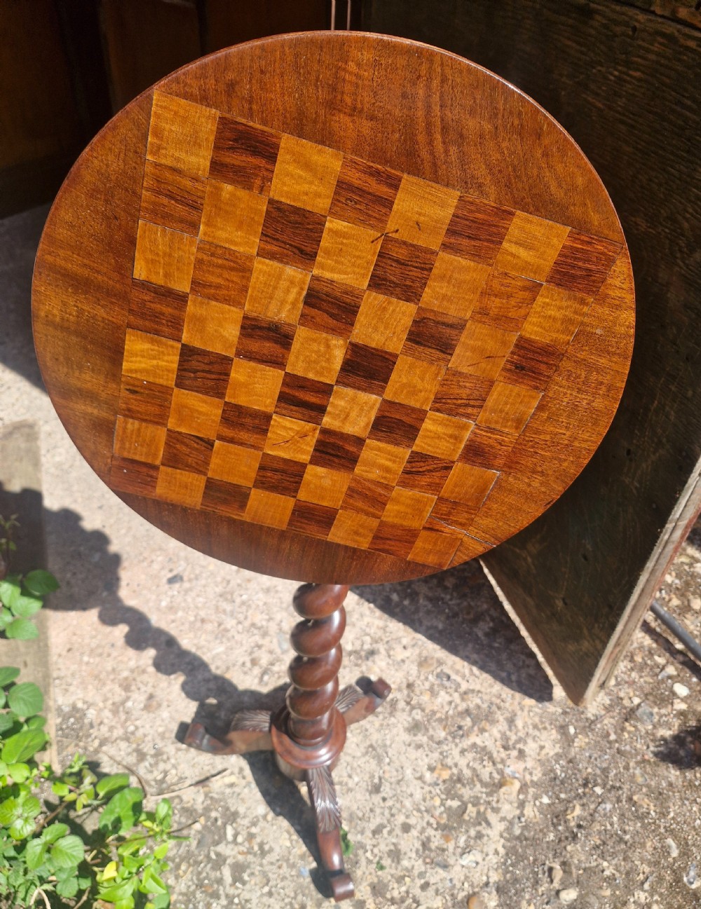 Mid 19th mahogany pedestal games table.  View XVI