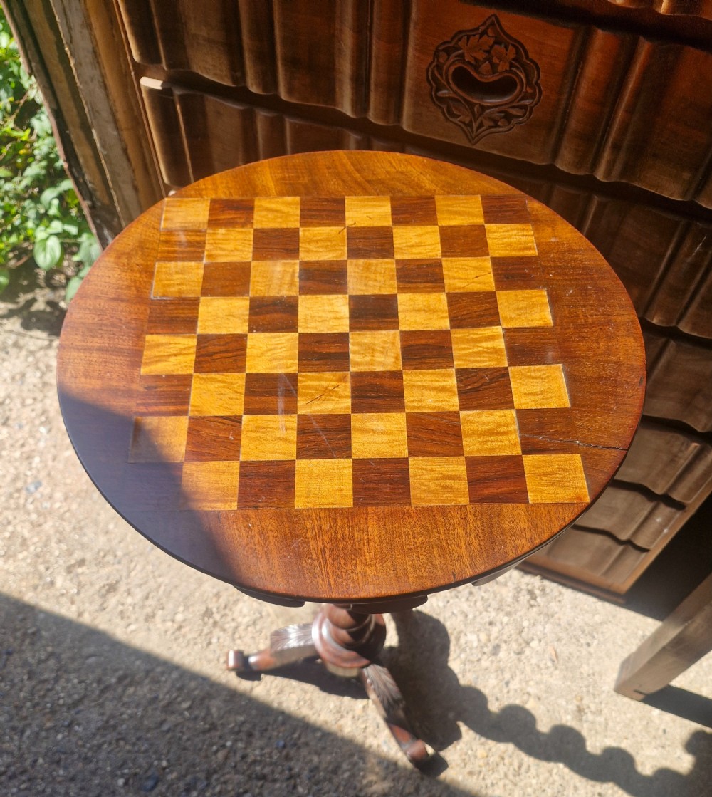 Mid 19th mahogany pedestal games table.  View XVIII