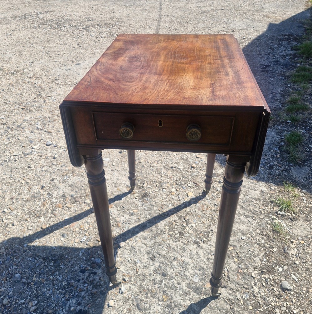 Regency mahogany single drawer reading lamp table.  View II