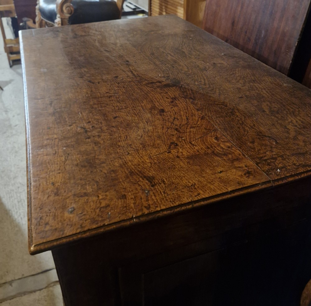 18th century oak chest on stand.  View XVI