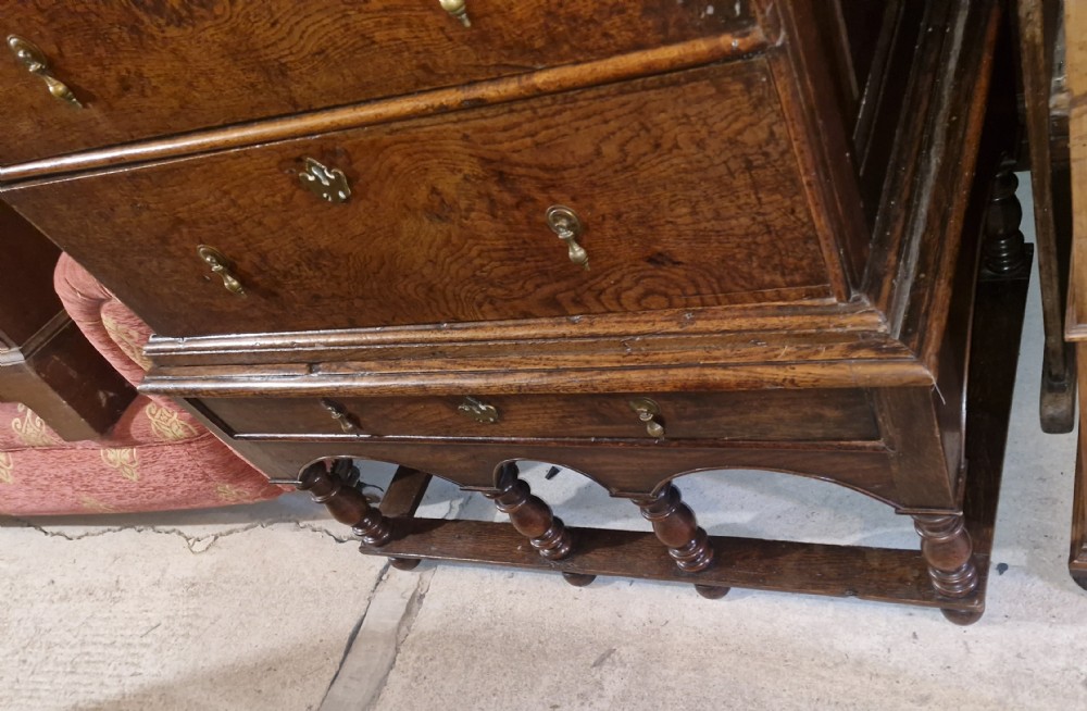 18th century oak chest on stand.  View XXII