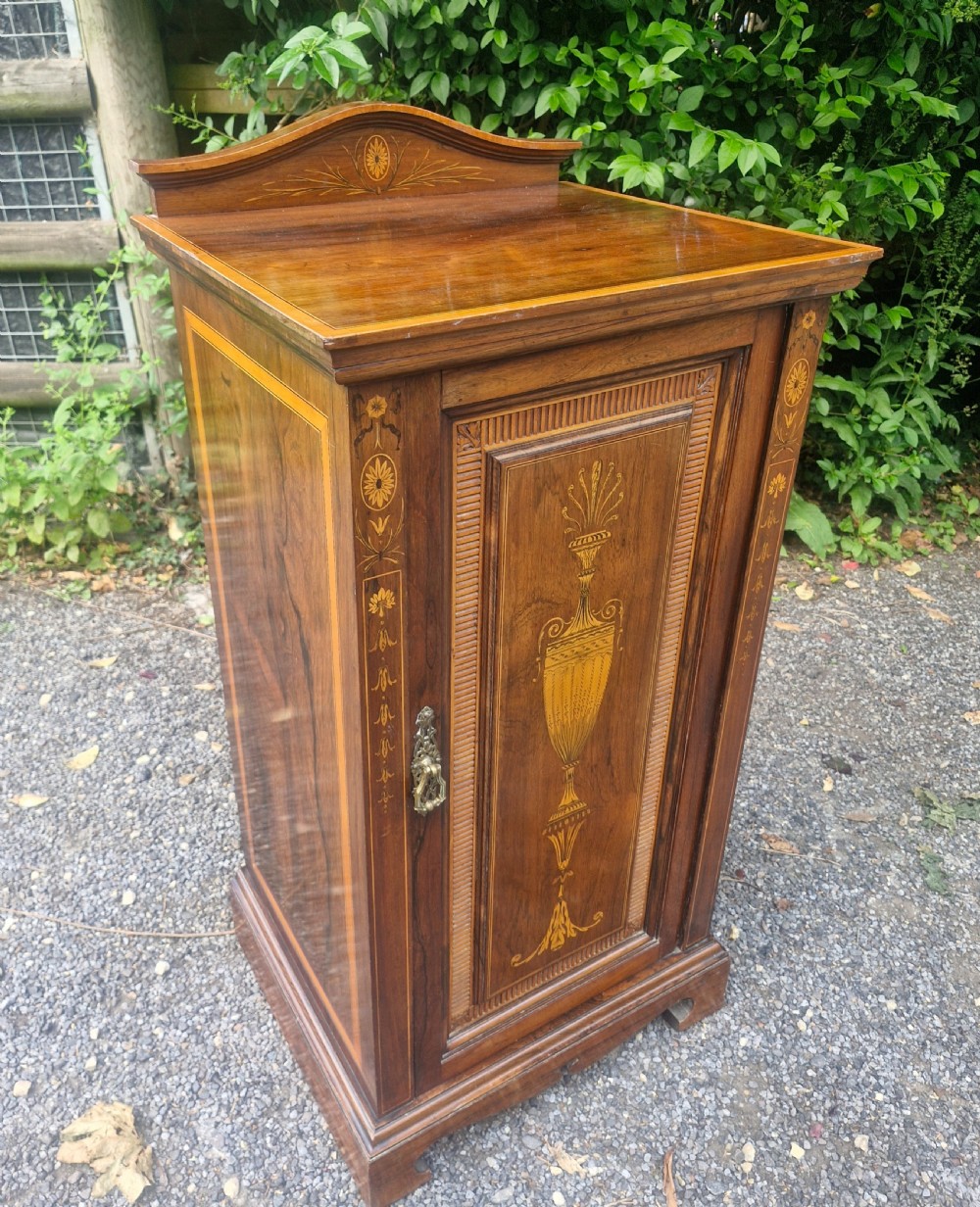 Large good quality inlaid rosewood bedside cabinet  - Maple & Co.