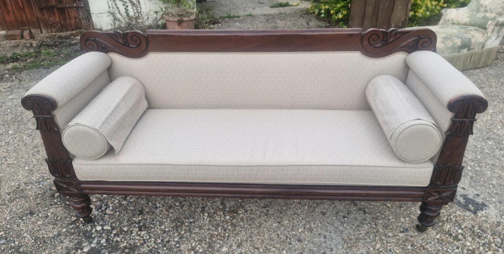Regency mahogany framed sofa.