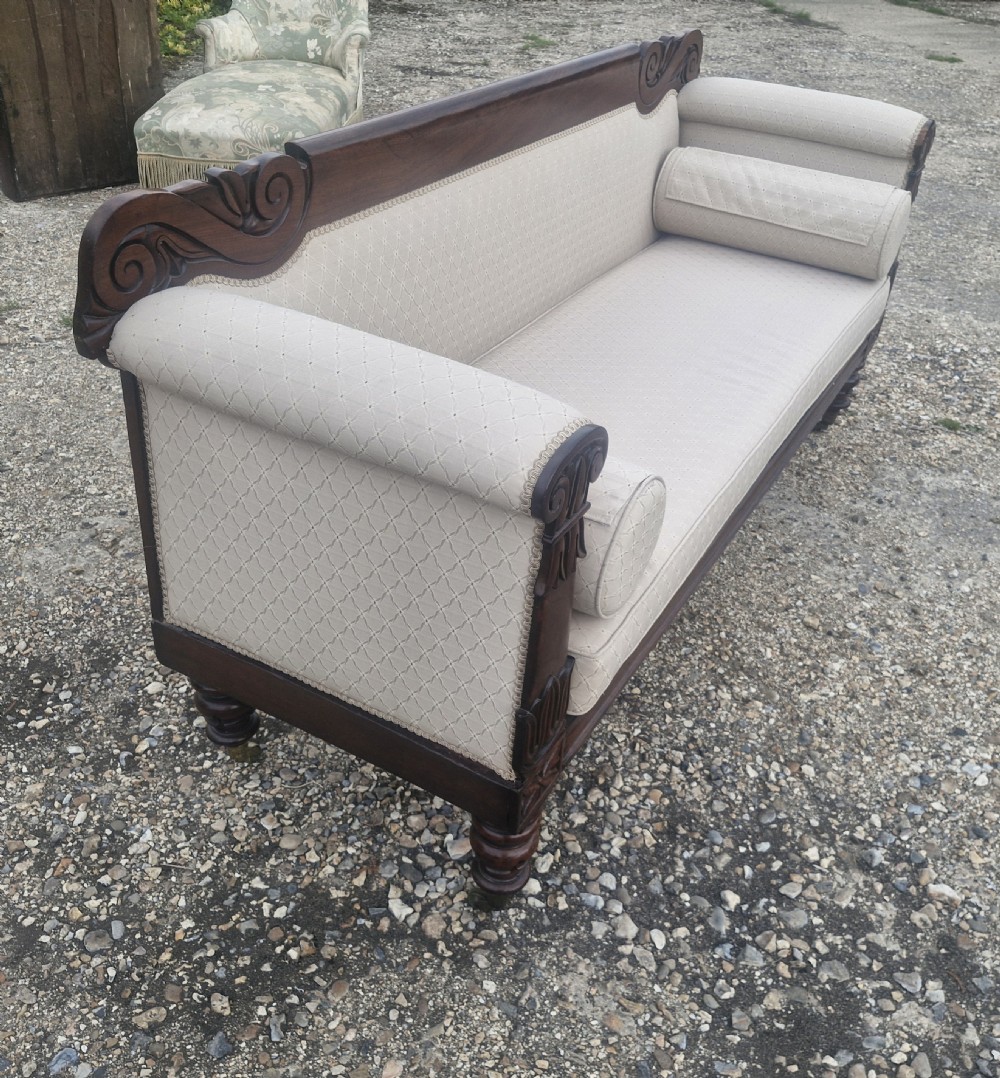Regency mahogany framed sofa. View V