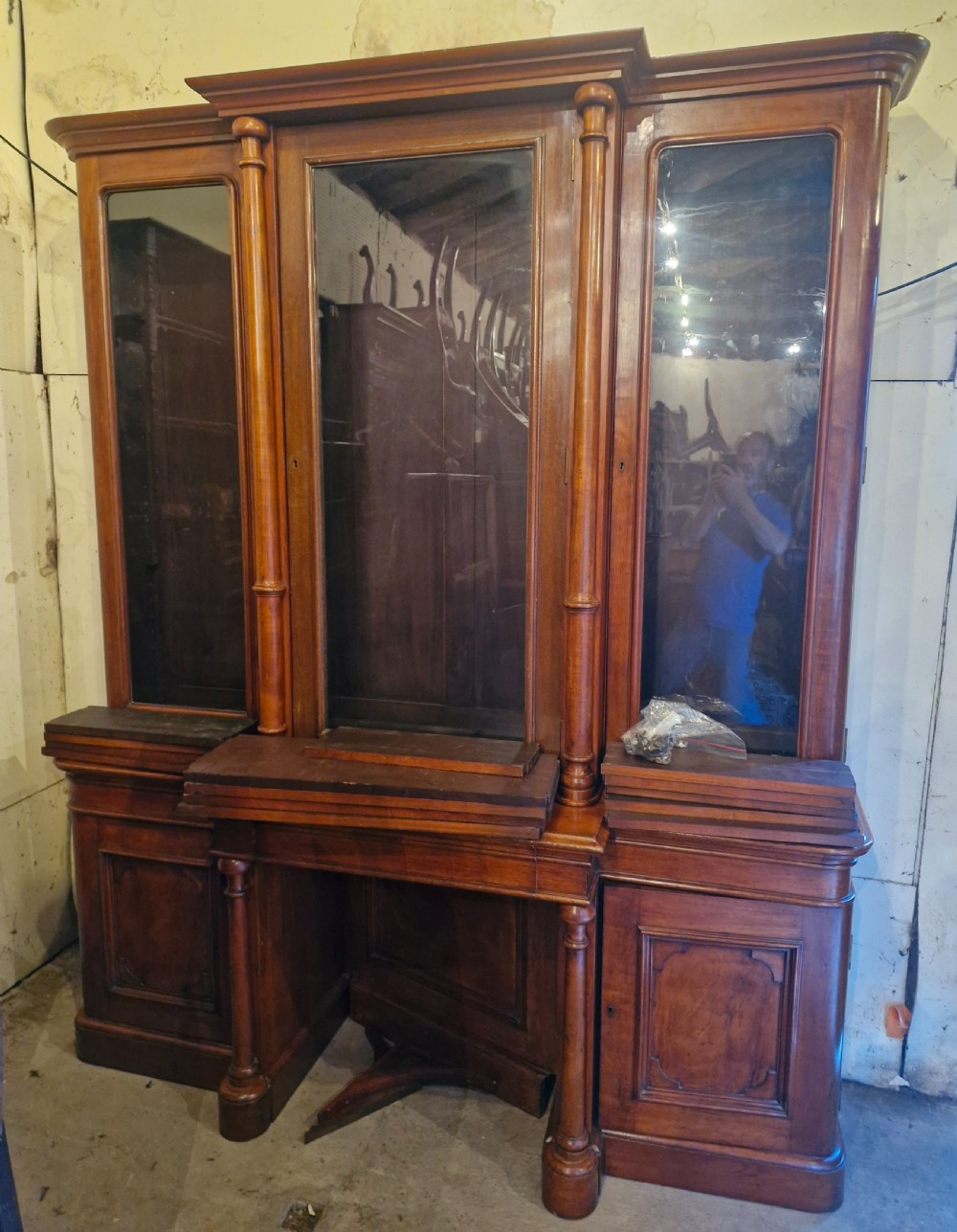 Victorian mahogany library bookcase  View II